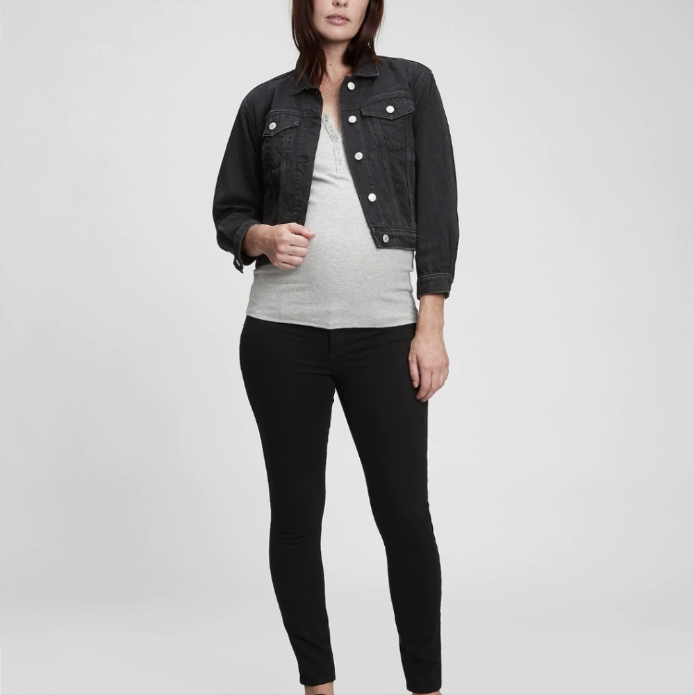 New Look Maternity Skinny Jean Black Under Bump UK 12 EU 40